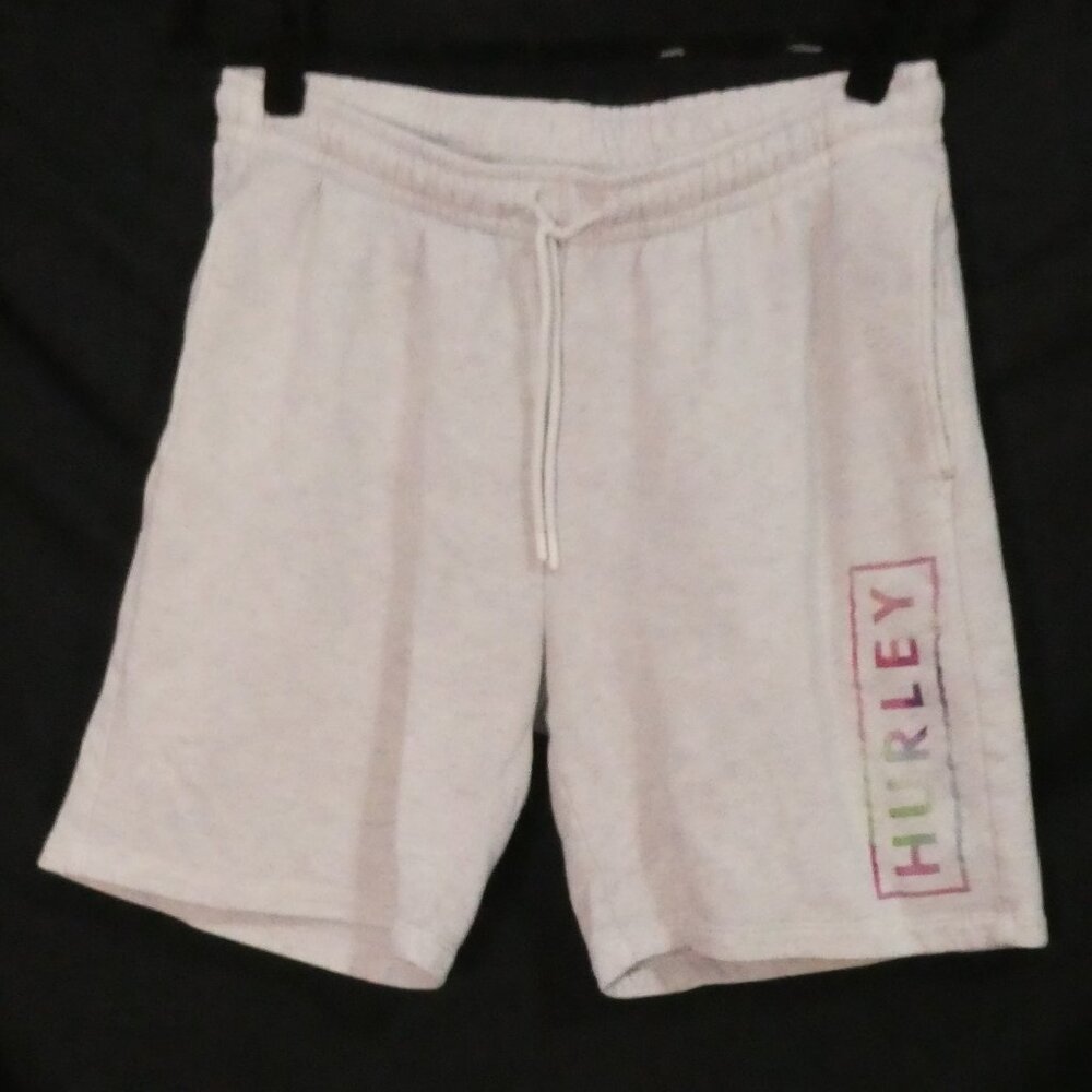 HURLEY medium Grey Sweatshorts With Drawstring and Hurley Print On Front Leg